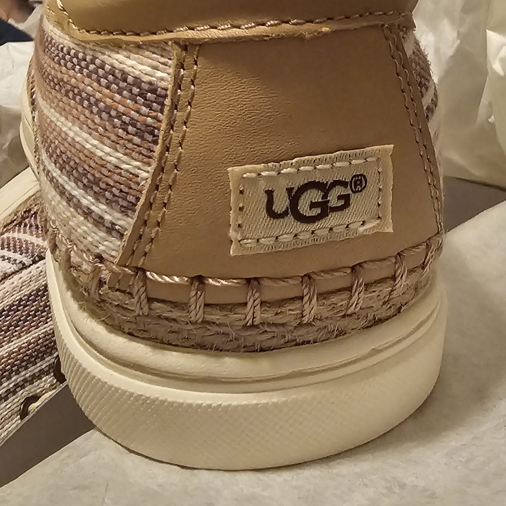 UGG Australia Eyan II Beige and Brown Woven Sneakers